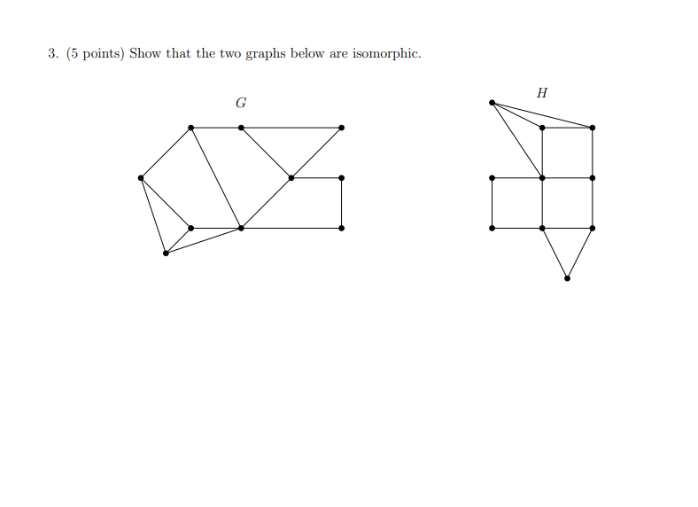 Solved 3. (5 points) Show that the two graphs below are | Chegg.com