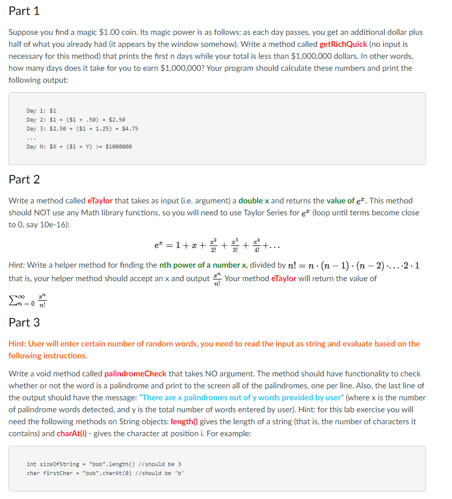 Solved Part 1 Suppose you find a magic $1.00 coin. Its magic | Chegg.com