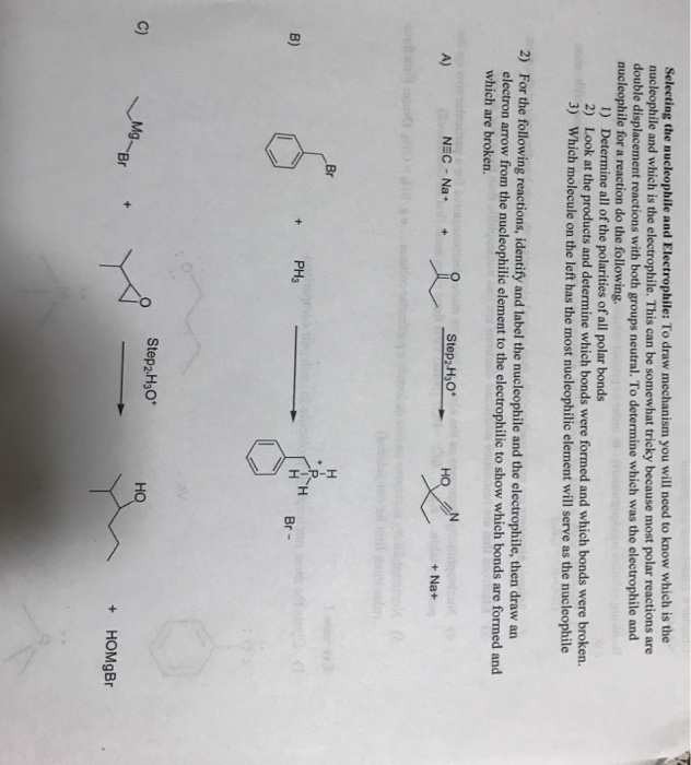 Solved Exercise 1 1) Circle the most nucleophilic molecule | Chegg.com