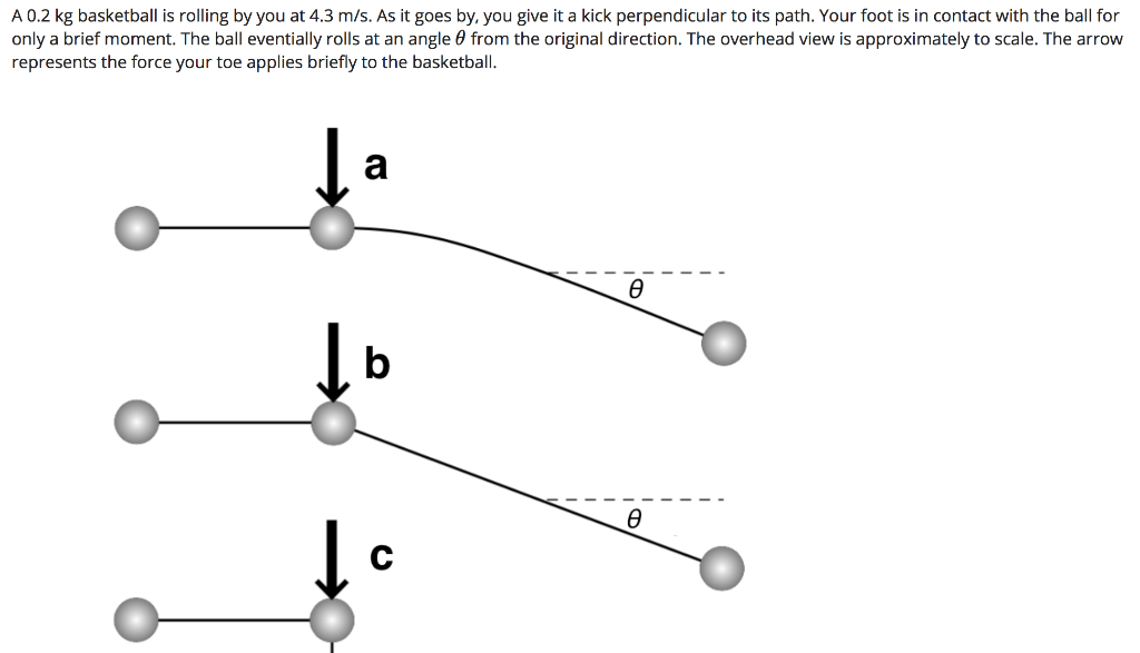 Solved A 0.2 kg basketball is rolling by you at 4.3 m/s. As