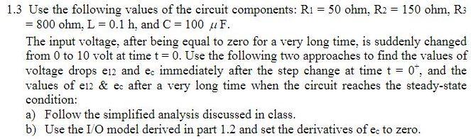 Solved Consider The Electrical System Shown Below. R2 + е Ei 