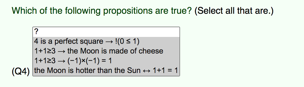 Solved Which Of The Following Propositions Are True? (Select | Chegg.com