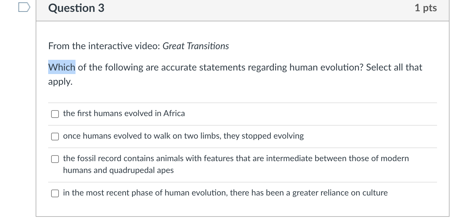 Solved Question 2 1 pts From the interactive video: Great | Chegg.com