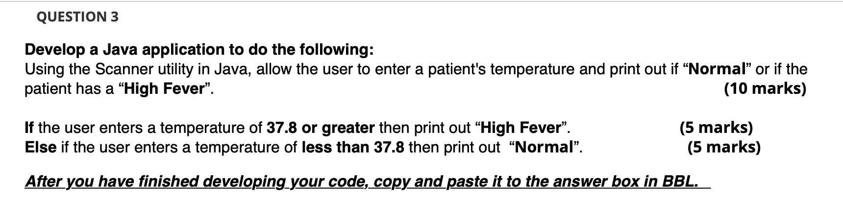Solved QUESTION 3 Develop a Java application to do the | Chegg.com