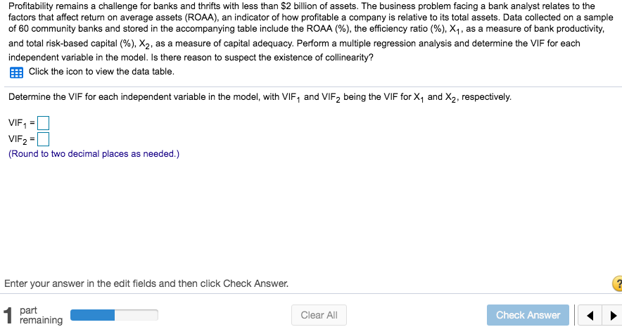 Determine the VIF for each independent variable | Chegg.com