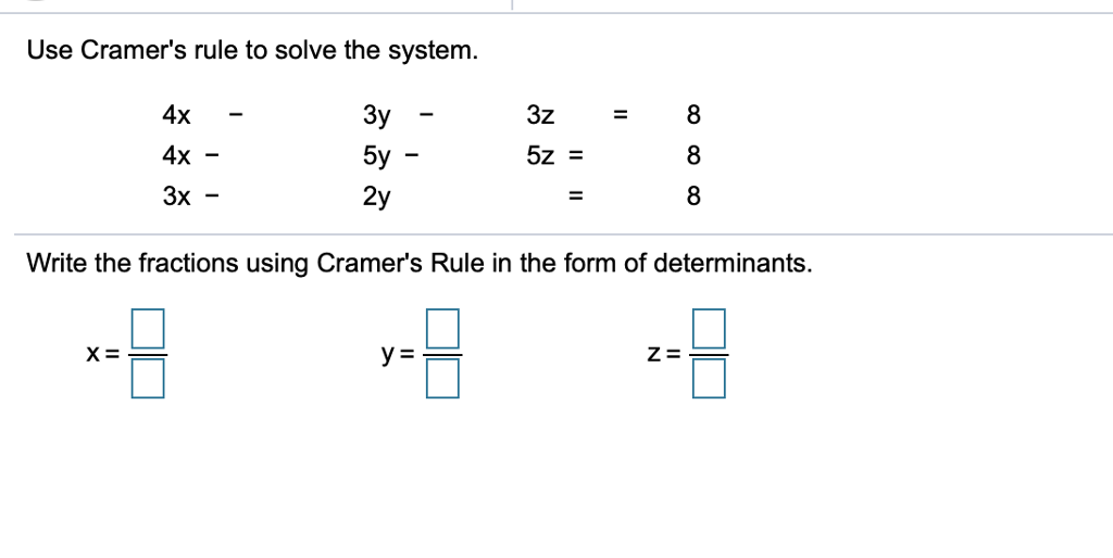 3x 4y 5 0 y x 4 cramer's rule