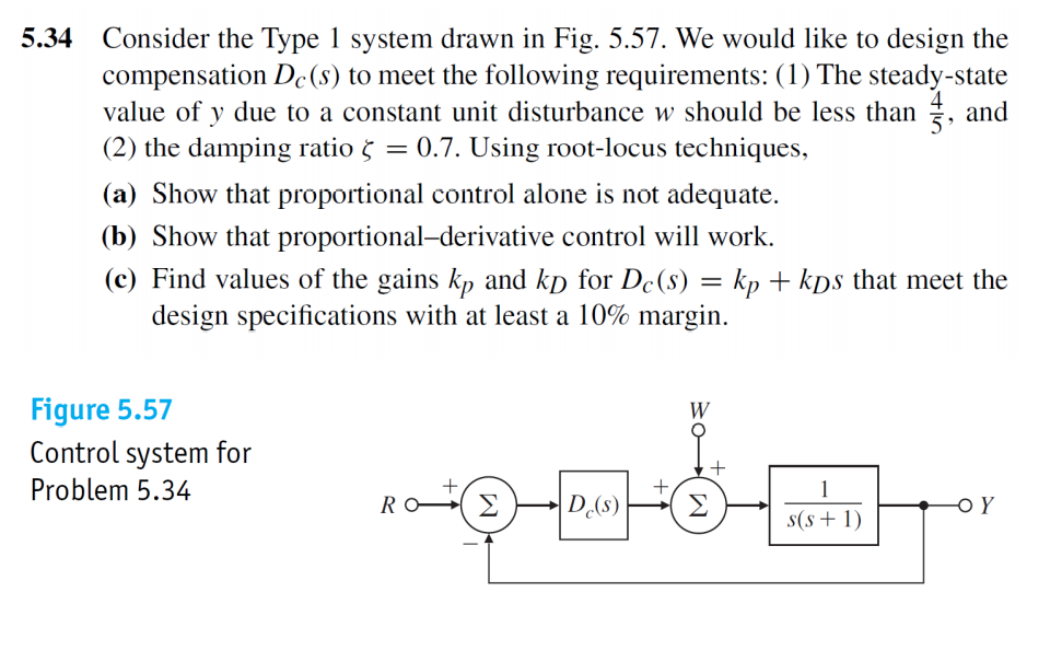 Solved 5.27 A servomechanism position control has the plant | Chegg.com