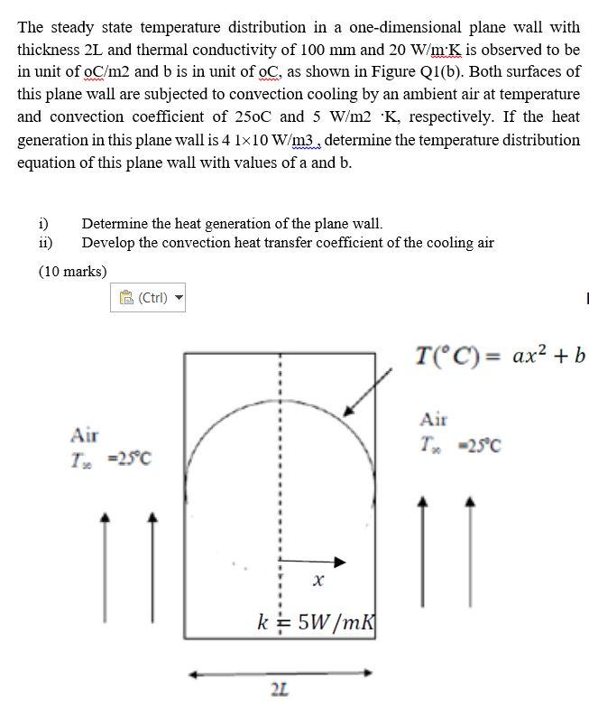 Solved The steady state temperature distribution in a | Chegg.com