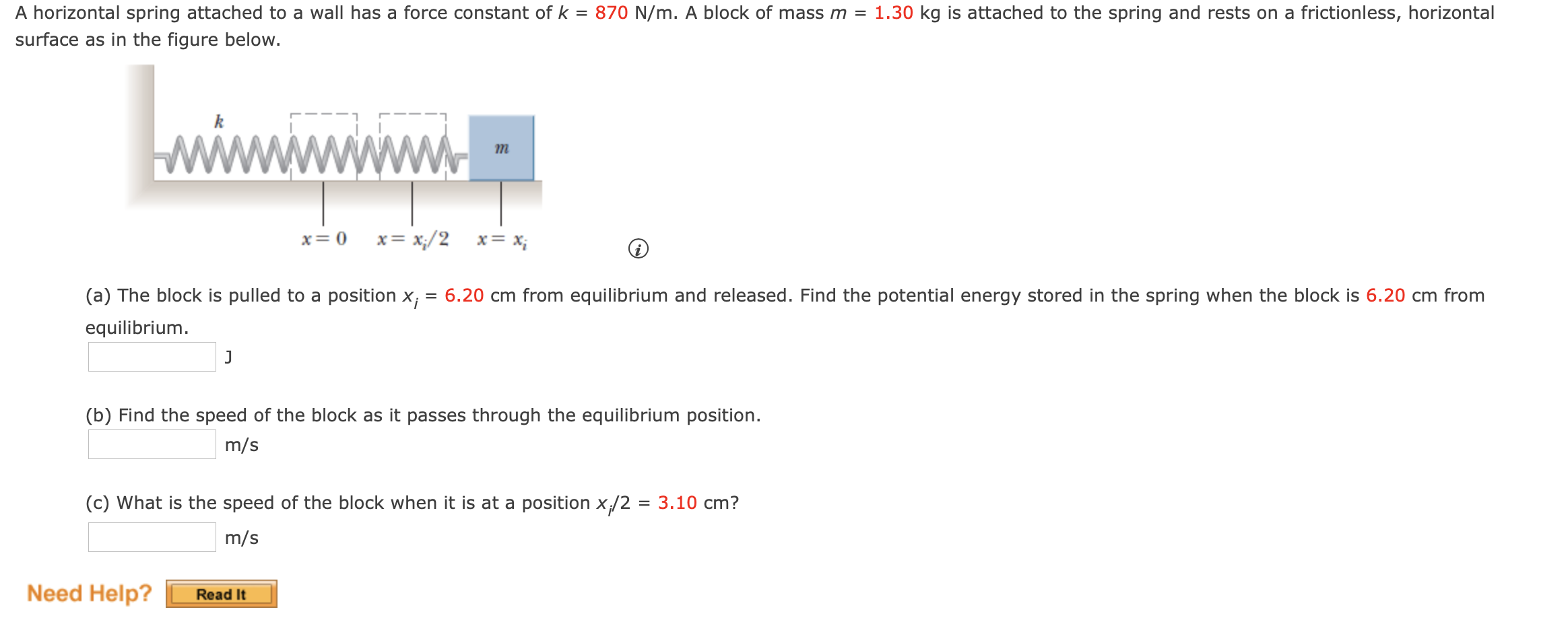 Solved A horizontal blockspring system with the block on a