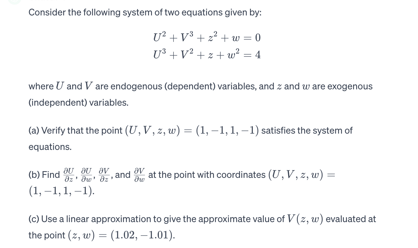 Solved Consider the following system of two equations given | Chegg.com
