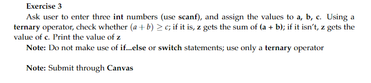 Solved Exercise 3 Ask user to enter three int numbers (use | Chegg.com