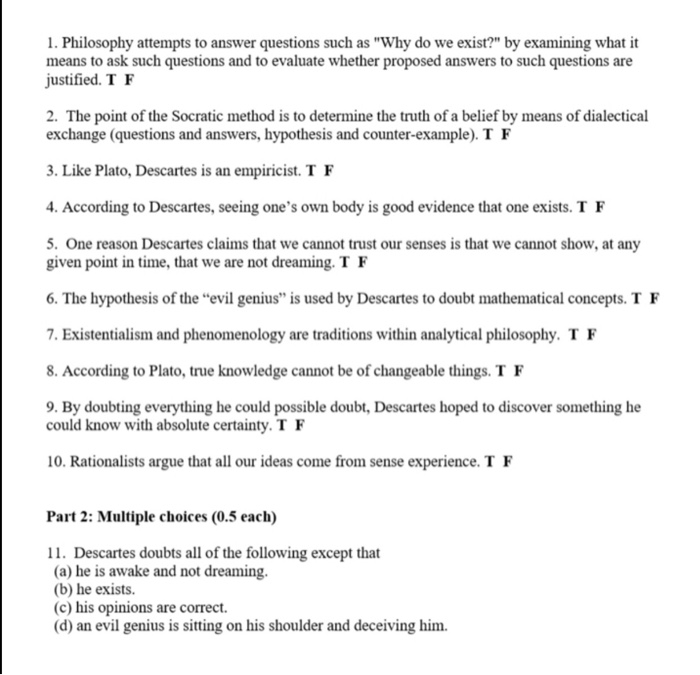 Philosophically Correct Worksheets Answers