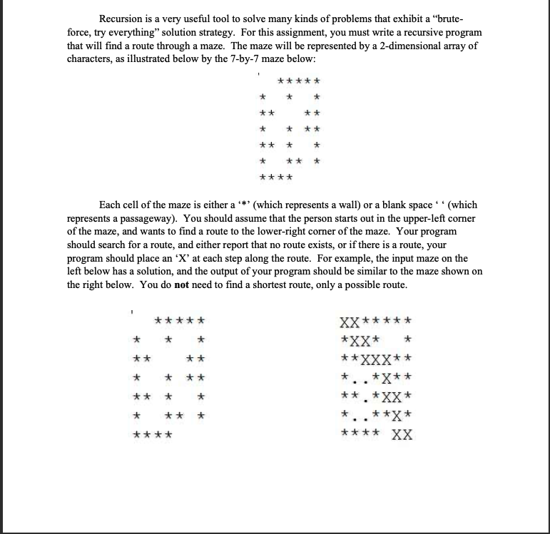 Solved Recursion is a very useful tool to solve many kinds | Chegg.com