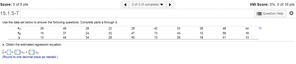 Solved Use the data set below to answer the following | Chegg.com