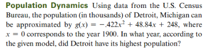 Solved Population Dynamics Using data from the U.S. Census | Chegg.com