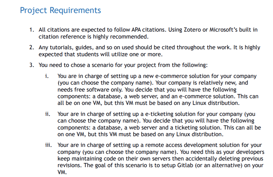Project Requirements 1 All Citations Are Expected To Chegg Com
