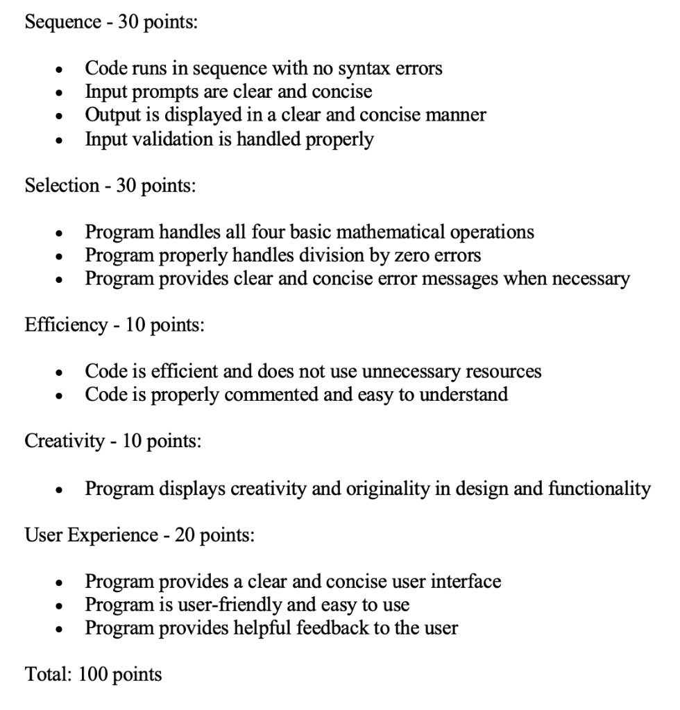 Solved Sequence - 30 points: - Code runs in sequence with no | Chegg.com