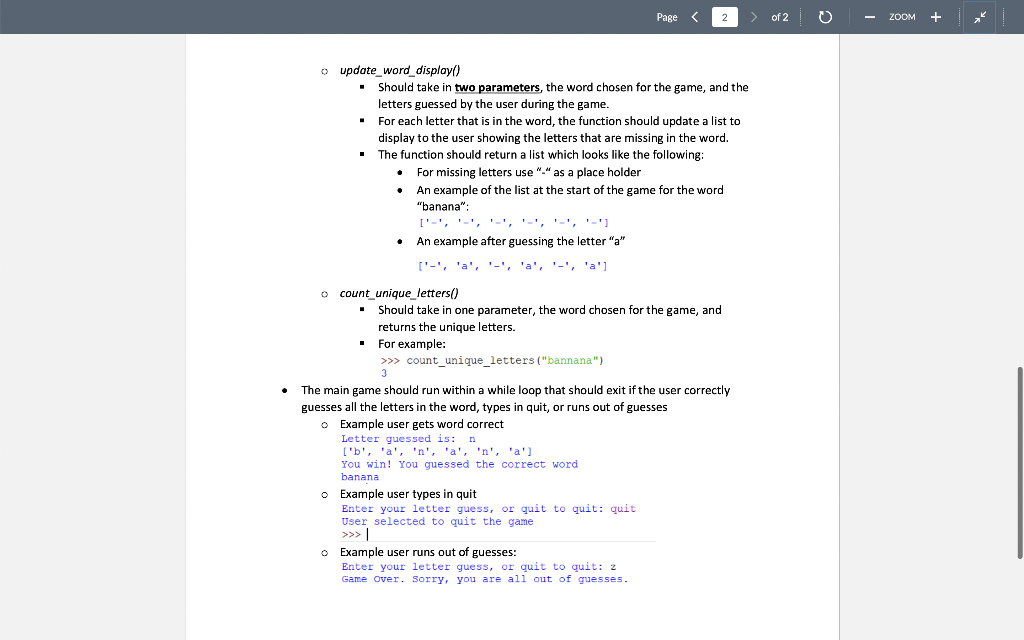 Solved Page of 2 ZOOM 3.5 pts: The goal of this | Chegg.com
