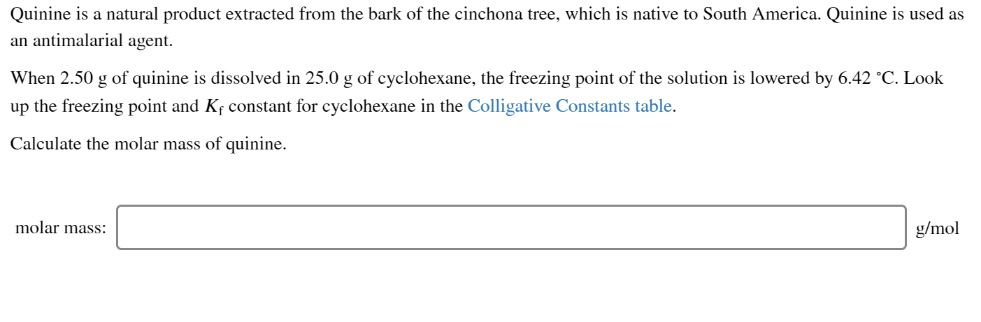 Solved Quinine Is A Natural Product Extracted From The Ba