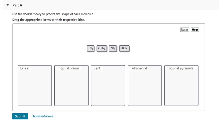 Solved Part A Use The VSEPR Theory To Predict The Shape Of | Chegg.com