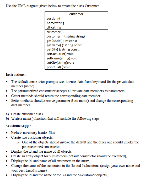 Solved Use the UML diagram given below to create the class | Chegg.com