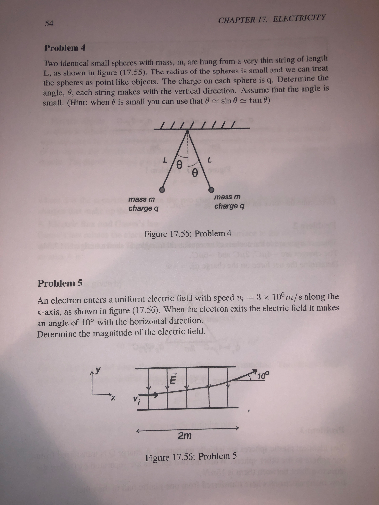 Solved CHAPTER 17. ELECTRICITY Problem 4 Two Identical Small | Chegg.com