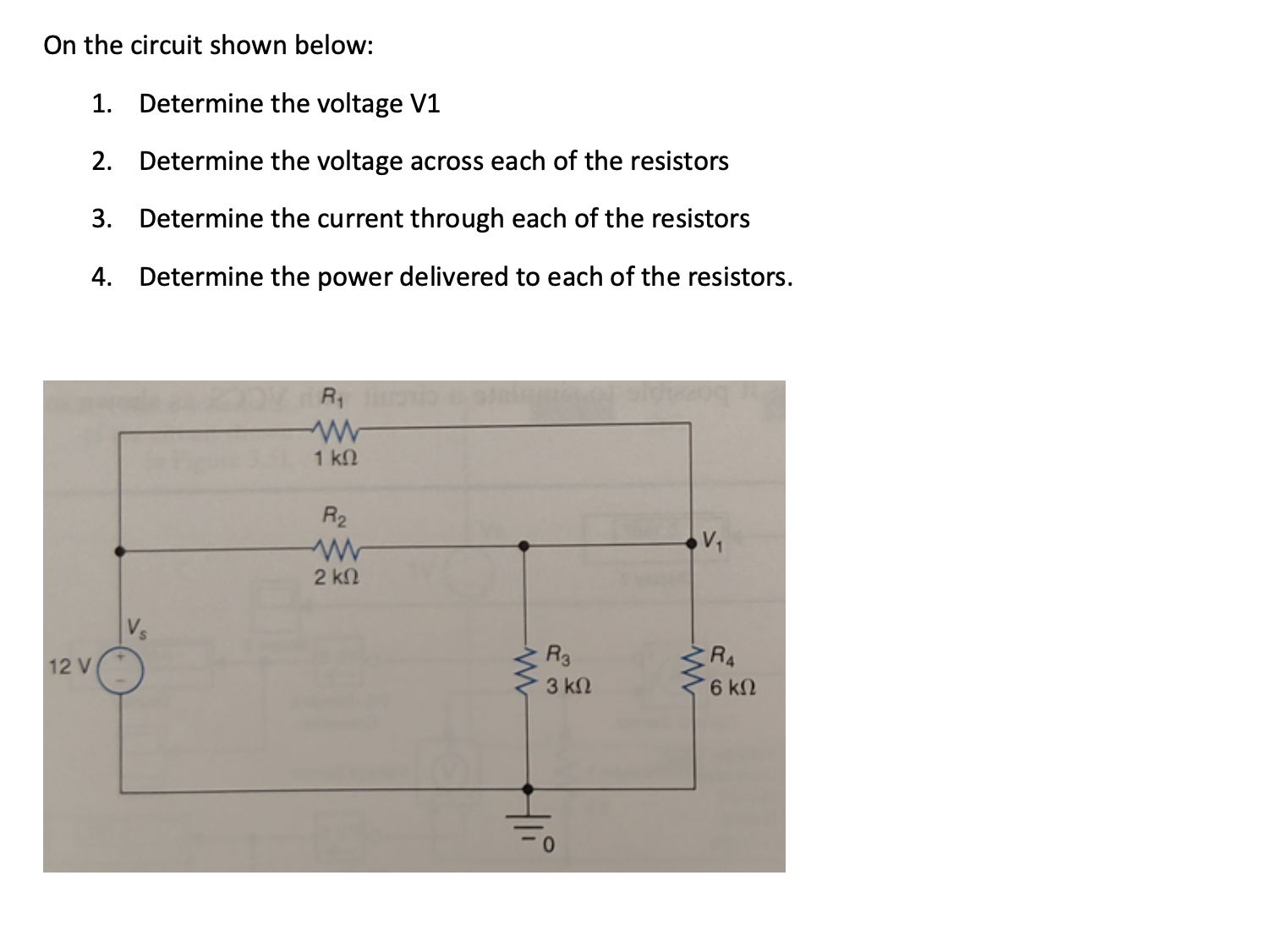 Solved On the circuit shown below: 1. Determine the voltage | Chegg.com