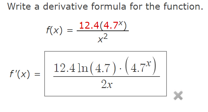 Solved Give the derivative formula for the function. j(x) = | Chegg.com