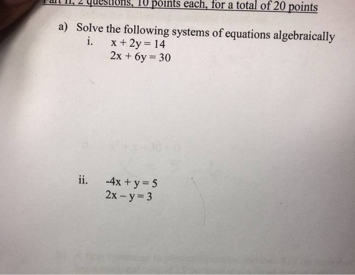 Solved l2uestions, 10 points each, for a total of 20 points | Chegg.com