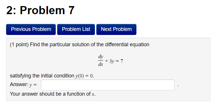 Solved 2: Problem 7 Previous Problem Problem List Next | Chegg.com