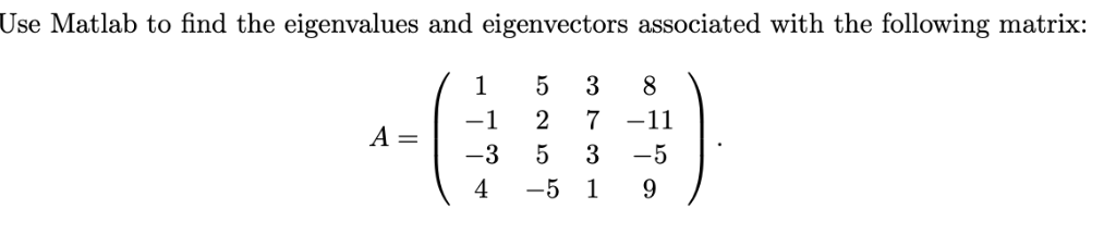 find eigenvectors from eigenvalues matlab