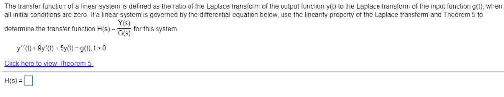 Solved The transfer function of a linear system is defined | Chegg.com