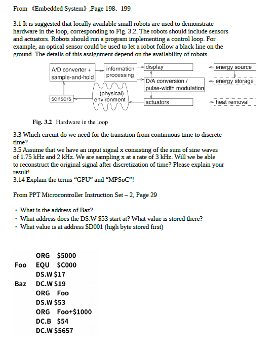 Solved From Embedded System》,Page 198、199 3.1 It is | Chegg.com