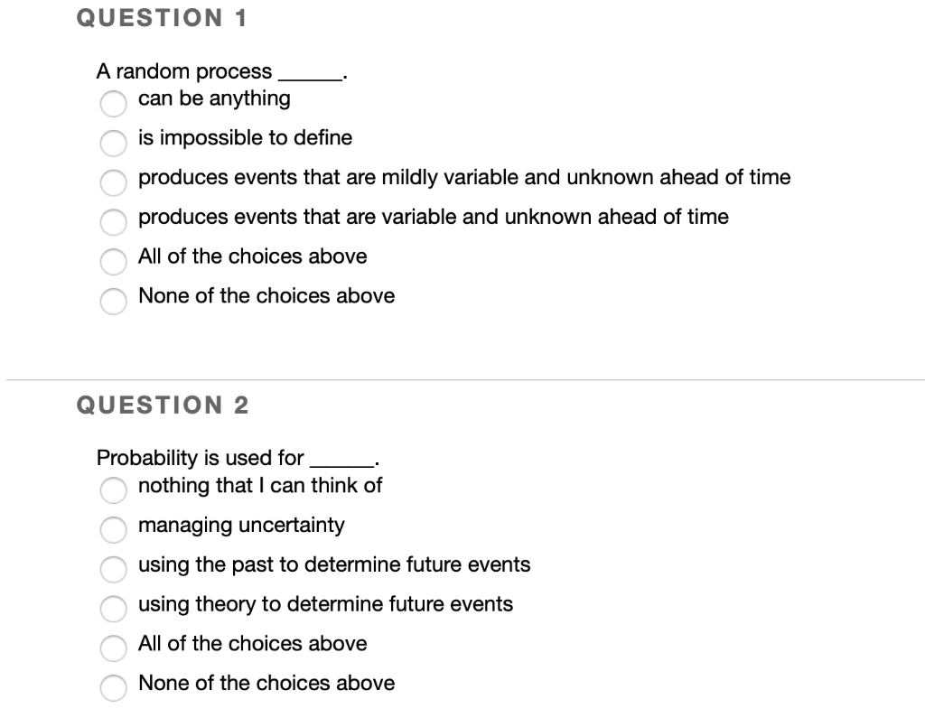 Solved QUESTION 1 A random process can be anything is | Chegg.com