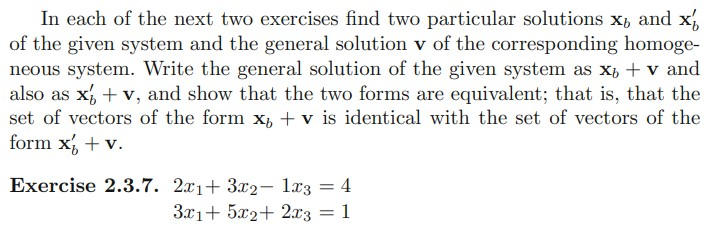 Solved In each of the next two exercises find two particular | Chegg.com