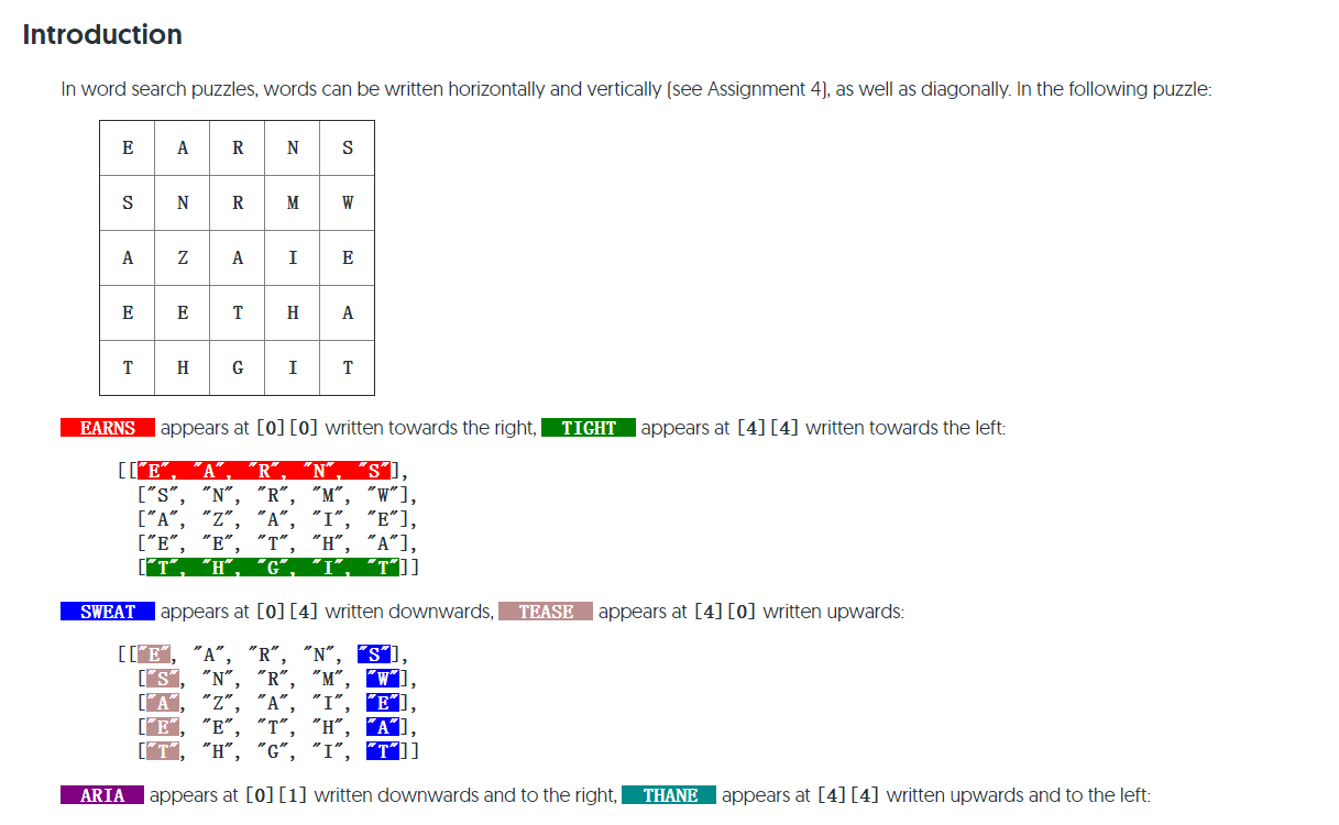 Introduction In word search puzzles, words can be | Chegg.com