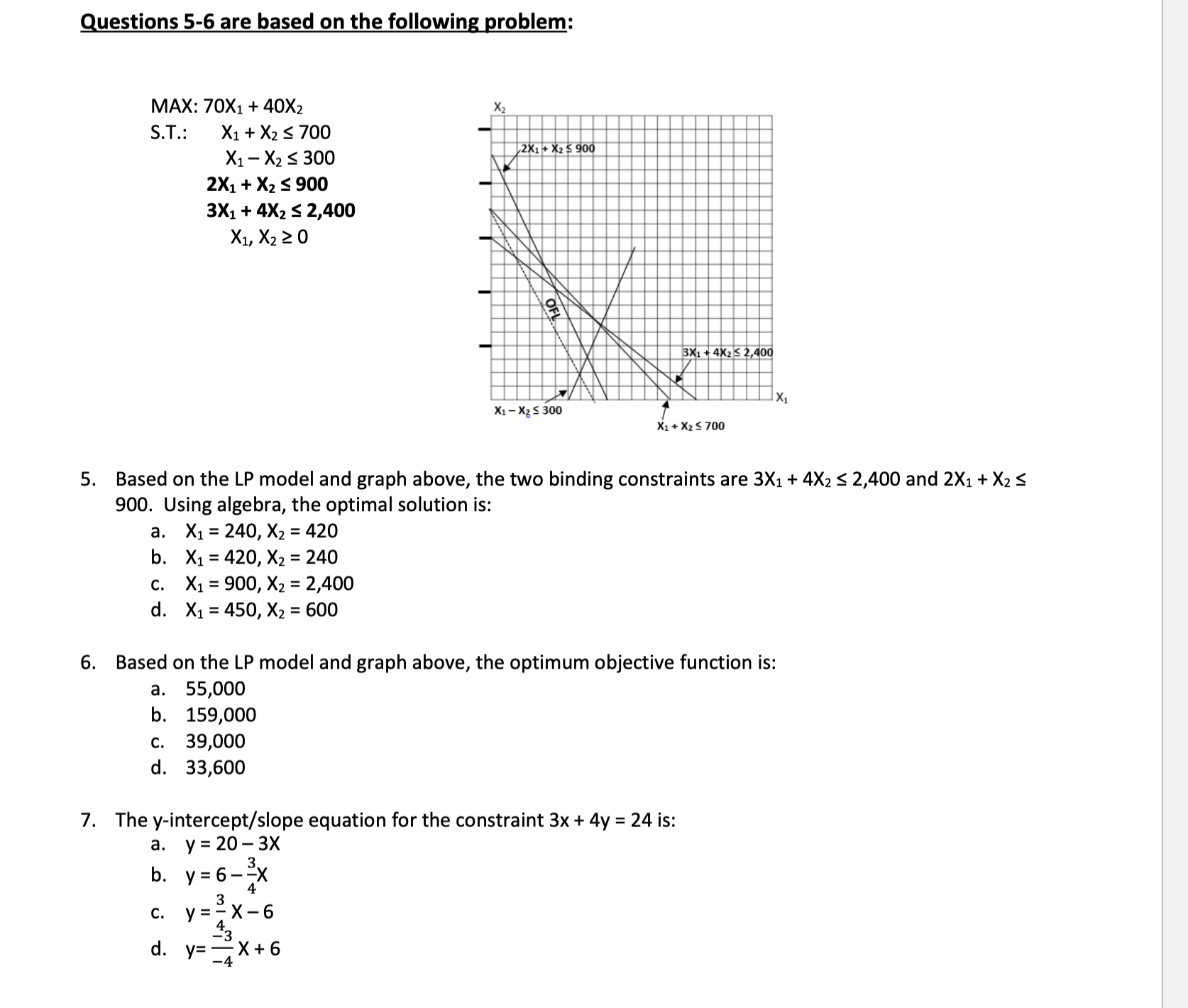Solved Questions 5-6 are based on the following problem: X2 | Chegg.com