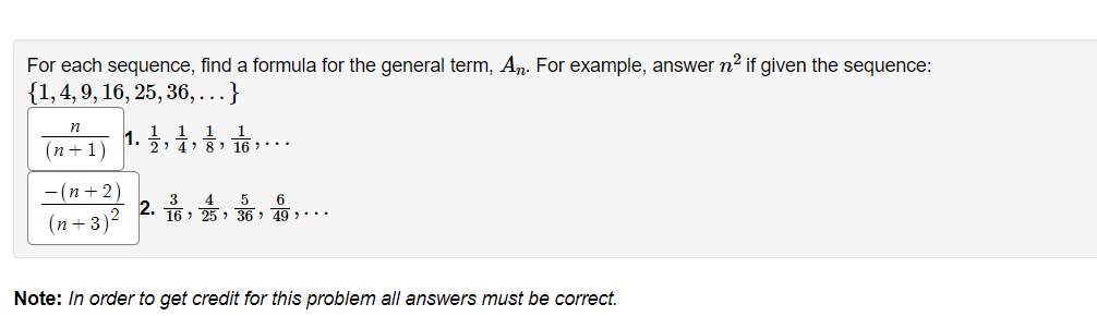 Solved For each sequence, find a formula for the general | Chegg.com