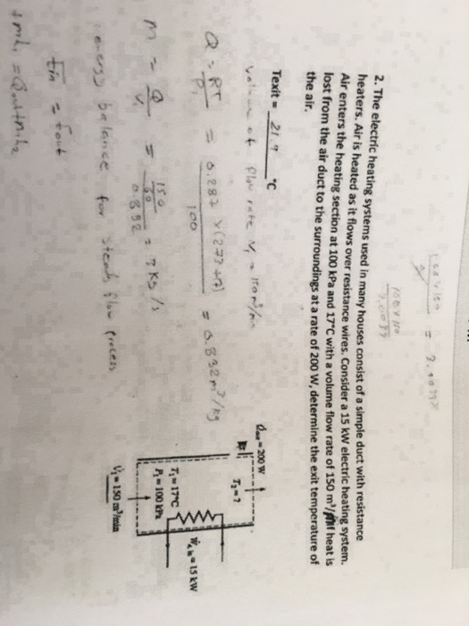 Solved The electric heating systems used in many houses