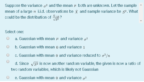 Solved Suppose the variance ơ2 and the mean both are | Chegg.com