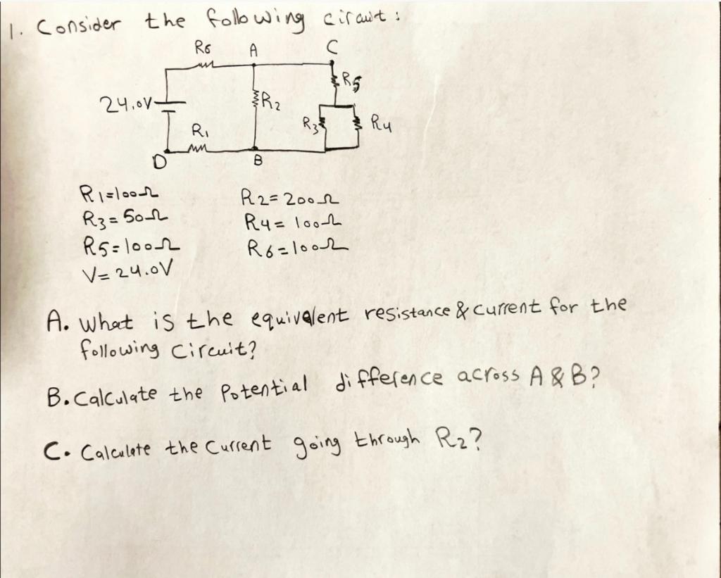 Solved Consider The Following Circuit: A. What’s The | Chegg.com