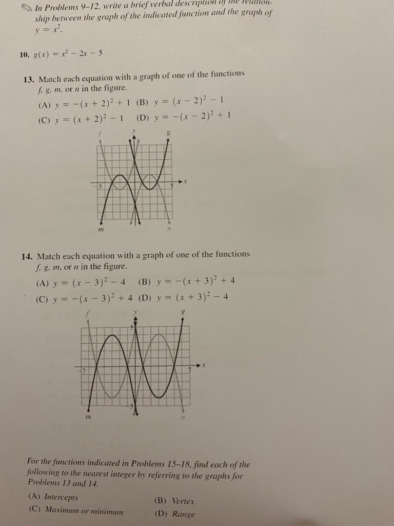 Solved In Problems 9 12 Write A Brief Verbal Description Chegg Com