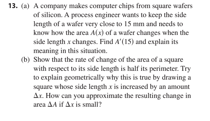 Solved 13. (a) A company makes computer chips from square | Chegg.com