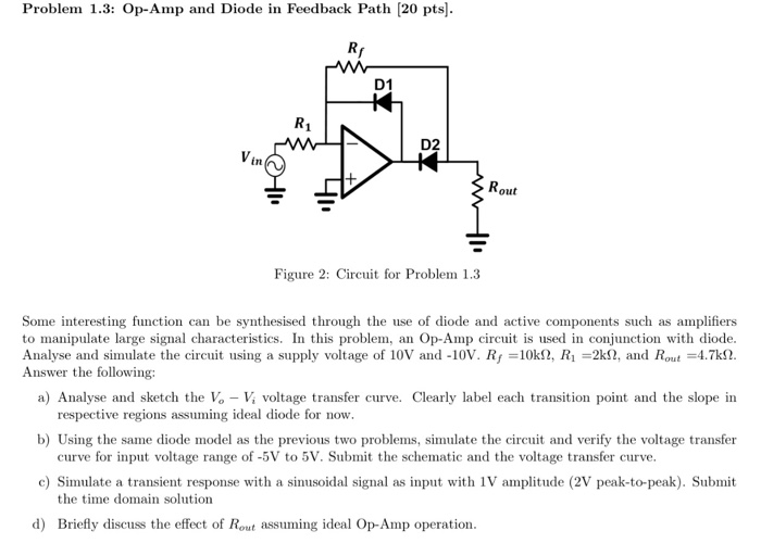 Solved Problem 1: Diode Based Circuit In this problem, the | Chegg.com