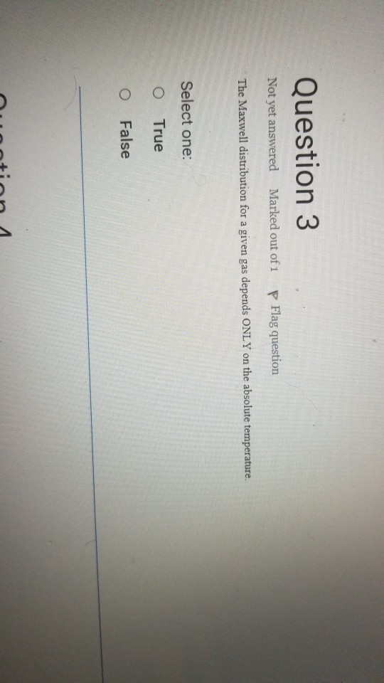 Solved Question 3 Not yet answered Marked out of 1 Flag | Chegg.com