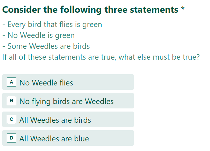 Solved Consider the following three statements * Every bird | Chegg.com