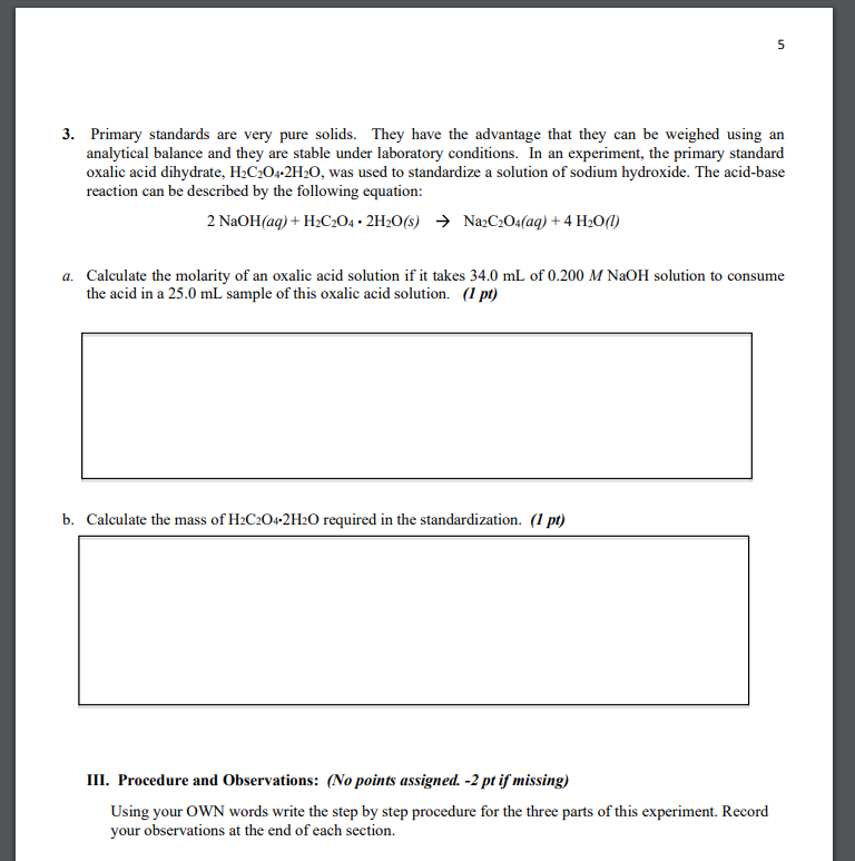 Solved 1 Data for Experiment 13 : Determining Molarity | Chegg.com