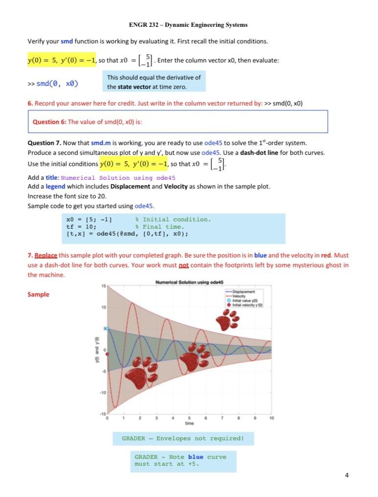 Solved ENGR 232 - Dynamic Engineering Systems Part B. State | Chegg.com