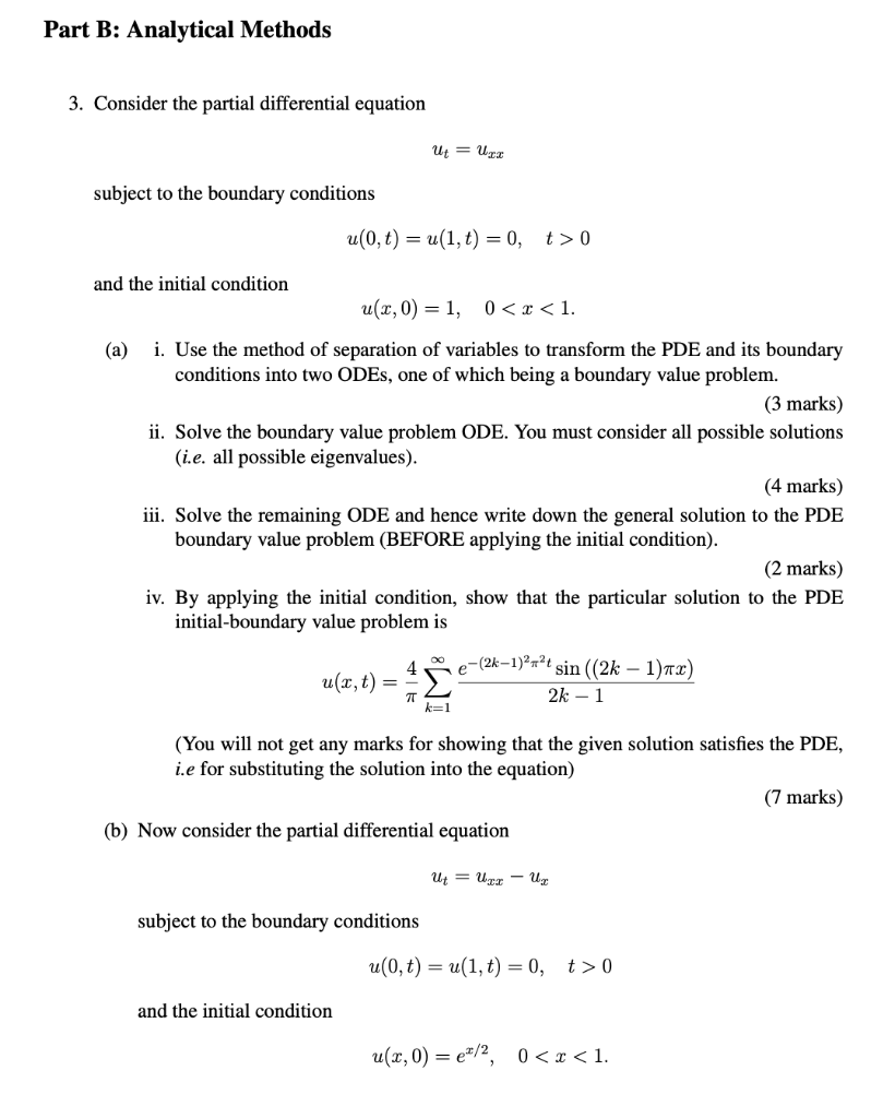 Solved Part B: Analytical Methods 3. Consider The Partial | Chegg.com