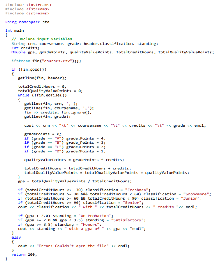 Solved Find and Fix all errors (syntax, logic and runtime | Chegg.com